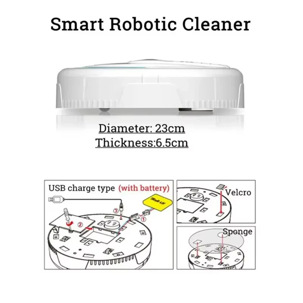 (image for) Home Automatic Floor Clraning Robot Mini Intelligent Wireless Vacuum Cleaner USB Rechargeable Wet And Dry Homesweeper