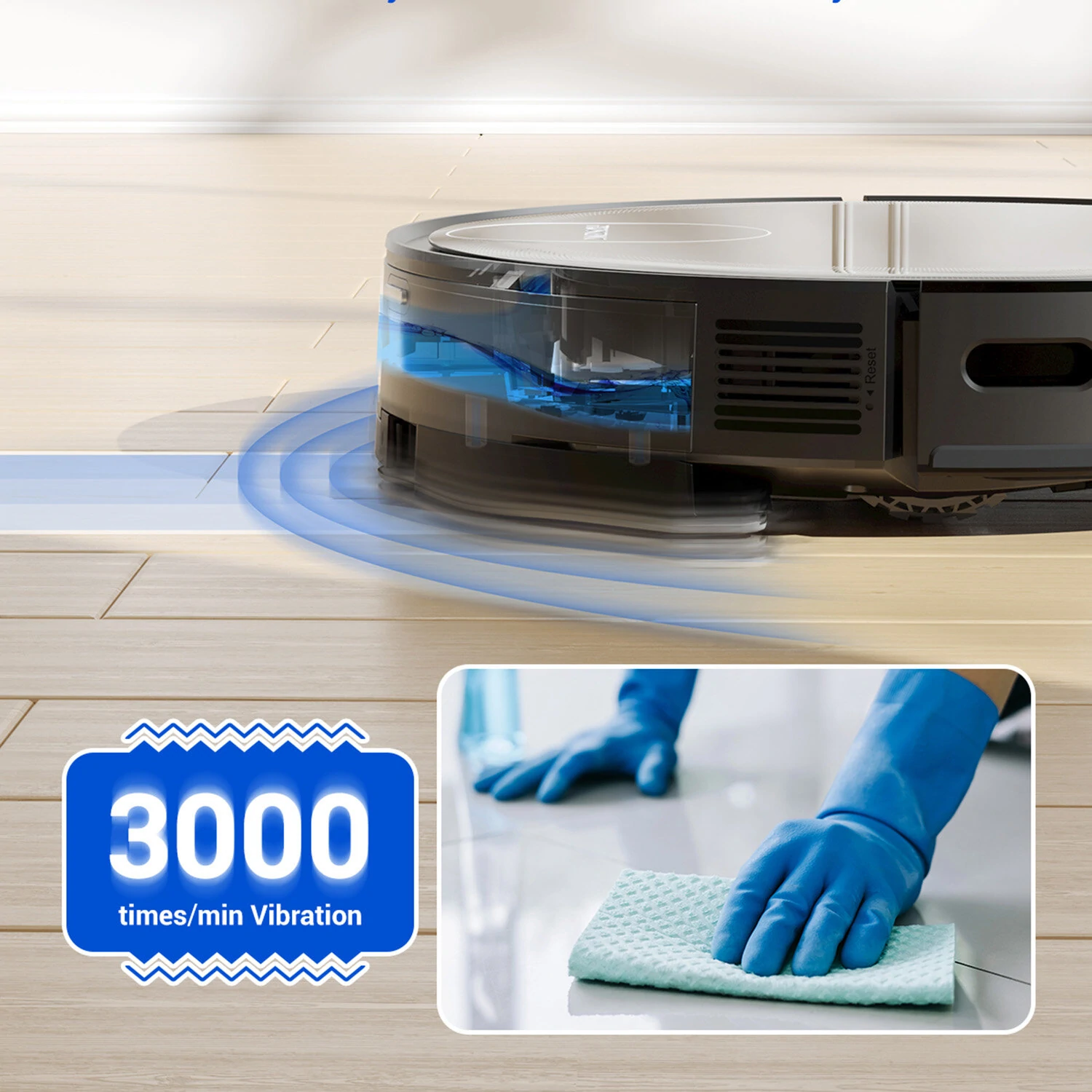 (image for) [USA Direct] Proscenic X1 Smart Vacuum Cleaner 3000PA Suction High Frequency Vibration Mop with Automatic Garbage Recovery Bucket Radar Navigation APP Control